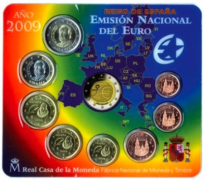 Bu set Espagne 2009 avec deux euro commémorative