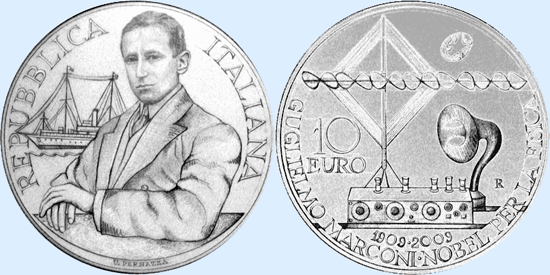 10 et 20 euro Guglielmo Marconi
