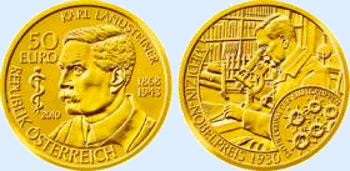 €50 gold Karl Landsteiner